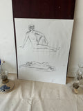 Contemporary Nudist Drawing With Posed Women