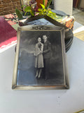 Black and White Military Couple Print, Framed