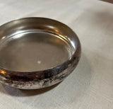 Small Silver Round Dish With Matching Lid and Acorn Accent
