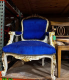 1980s Bright Blue Cushioned Accent Chair