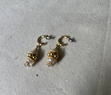 Pair of Vintage Gold Dangle Beaded and Pearl Earrings