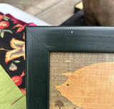 Small Rustic Pig Print in Black Frame