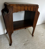 1970s Wooden MCM Side Table With Shelf Storage
