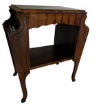 1970s Wooden MCM Side Table With Shelf Storage