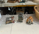 Trio of Vintage Christmas Village Houses