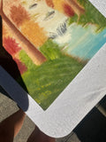 Colorful Foliage and Creek Landscape Painting on Canvas, Signed by the Artist