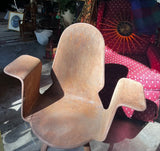 Vintage Geometric Abstract Metal Chair in the Style of Oswald H