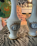 Pair of Wedgwood Perfume Bottles With Blue and Gold Accents