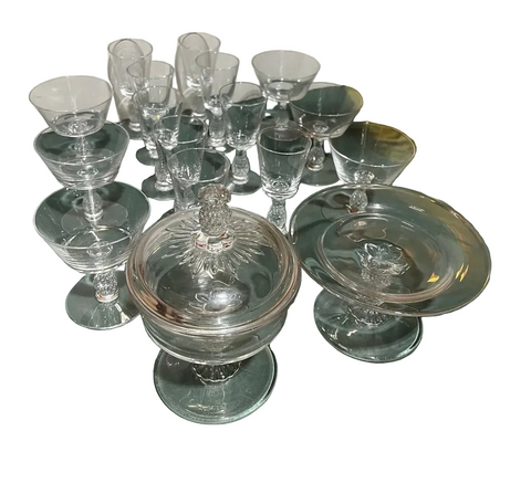 Collection of Glasses and Serving Pieces With Pineapple Stems