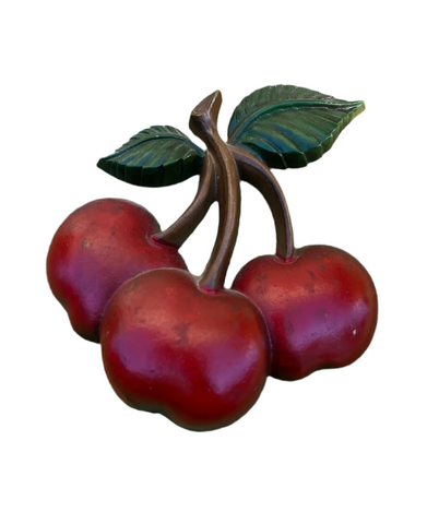 Small Vintage Metal Cherry Wall Hanging