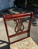 Antique Harp Lyre Back Wooden Dining Chairs- Set of 4