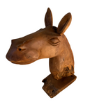 Wooden Carved Donkey Sculpture