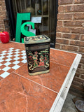 Chinoiserie Designed Metal Box With Attached Lid