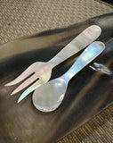 Pair of Mother-Of-Pearl Small Fork and Spoon