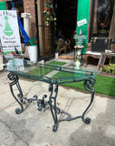 French Ironwork Console Table With Glass Top