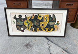 Leon Dusso Figurative African Style Painting in Frame