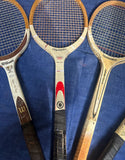 Collection of Vintage Wilson and Dunlop Wooden Tennis Rackets