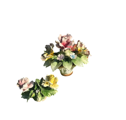 Pair of Ceramic Floral Arrangements
