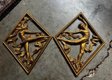 Pair of Gold Syroco Figurative Wall Hangings