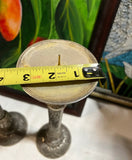 Pair of Silver Tall Etched Candleholders