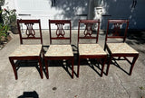 Antique Harp Lyre Back Wooden Dining Chairs- Set of 4