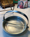 Silver and Glass Double Sided Ashtray With Handle