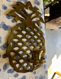 Pair of Southern Brass Pineapple Candle Sconces