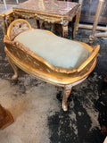 Regal Gold Wooden Bench With Velvet Seating