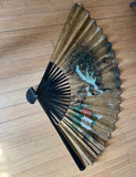 Large Vintage Mid-Century Chinoiserie Peacock Fan