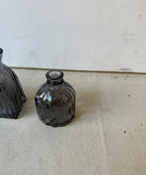 Instant Collection of Charcoal Colored Glass Miniature Vases- Set of 3