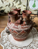 Vintage Pottery Detailed Hand Made Vase With Bird Details