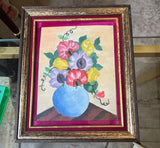 Framed Floral Arrangement in Vase Painting
