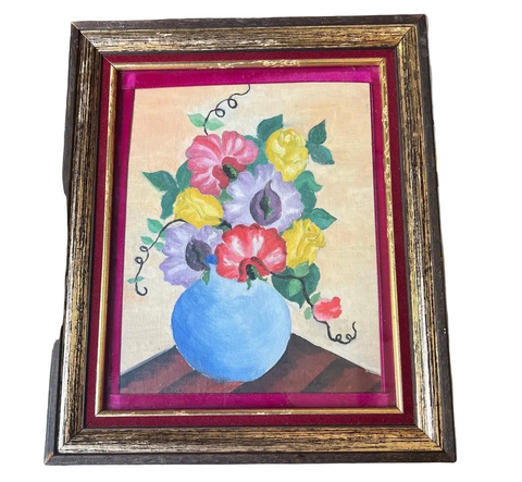 Framed Floral Arrangement in Vase Painting