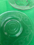 Collection of Small Etched Floral Glass Plates- Set of 10