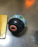 Vintage Pair of Blue Ceramic Salt and Pepper Shakers With Fruit and Vine Details