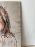 Front and Back Color Pencil Drawing Portrait of Girl