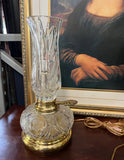 Crystal and Gold Table Lamp, Oil Lamp Style