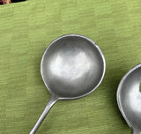 Pewter Pair of Serving Spoons With Ceramic Detail