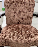 Vintage Leopard Print Cushioned Wooden Chair