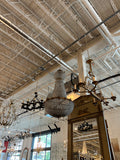 Large Detailed Hollywood Regency Brass and Crystal Chandelier