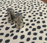 Pair of Silver Geometric Salt and Pepper Shakers