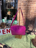 Fuchsia Pink Coach Flat Crossbody Purse