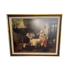 Antique Original Print of Men at the Table