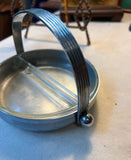 Silver and Glass Double Sided Ashtray With Handle