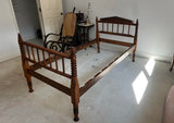 Antique American Walnut Jenny Lind Style Federal Spool Twin Size Bedframe