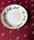 Small 1970s Blue and Gold Rimmed Ceramic Saucer