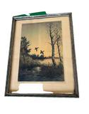 Vintage Signed Duck Painting, Titled "End of Day" in Frame