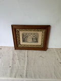 Antique Ladies Print in Wooden Frame