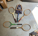 Vintage Miscellaneous Collection of Wooden Tennis Rackets With Cover