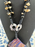 Purple Beaded Stone Necklace